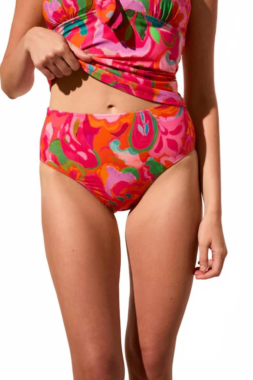 NEW TRIBAL women's reversible high waist bikini bottoms in beetroot